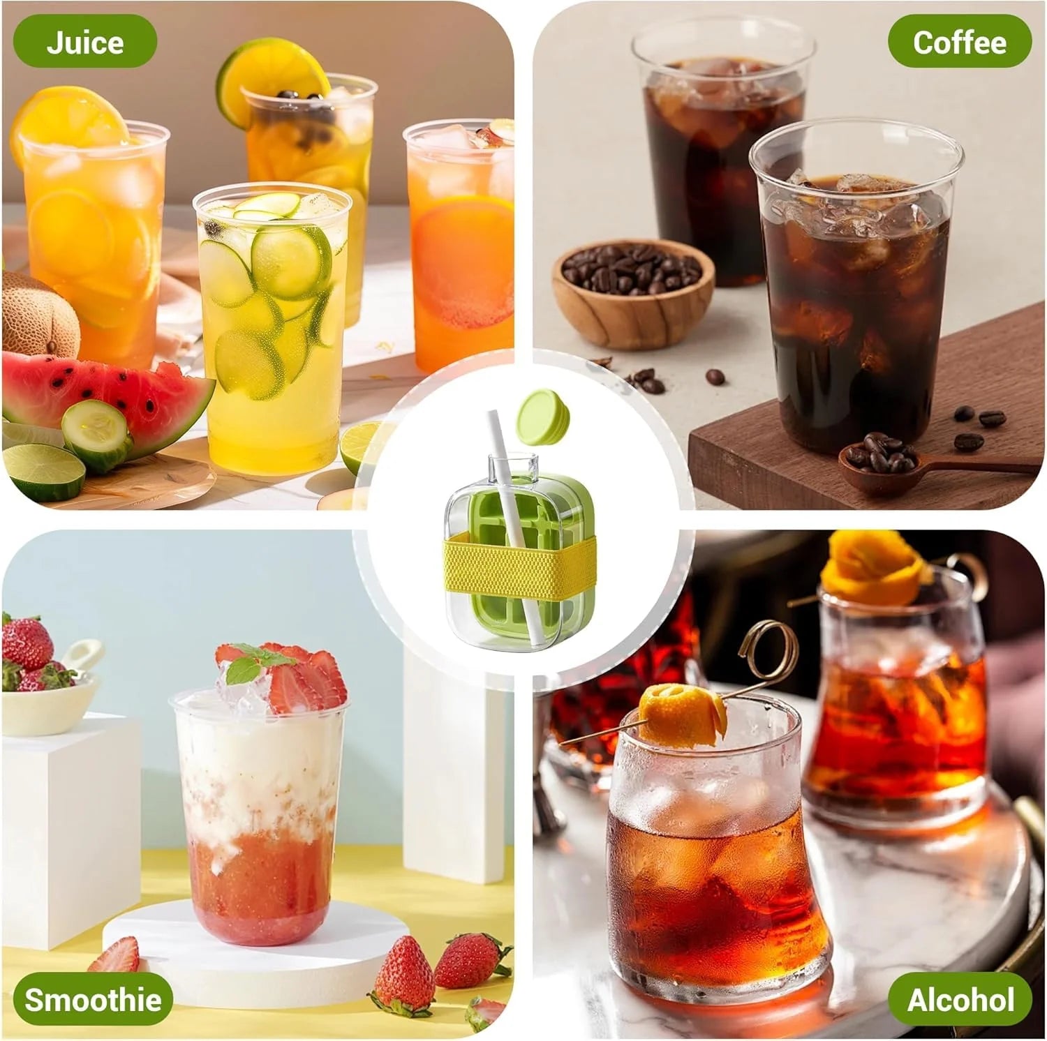 2-in-1 Ice Cube Bottle & Water Bottle