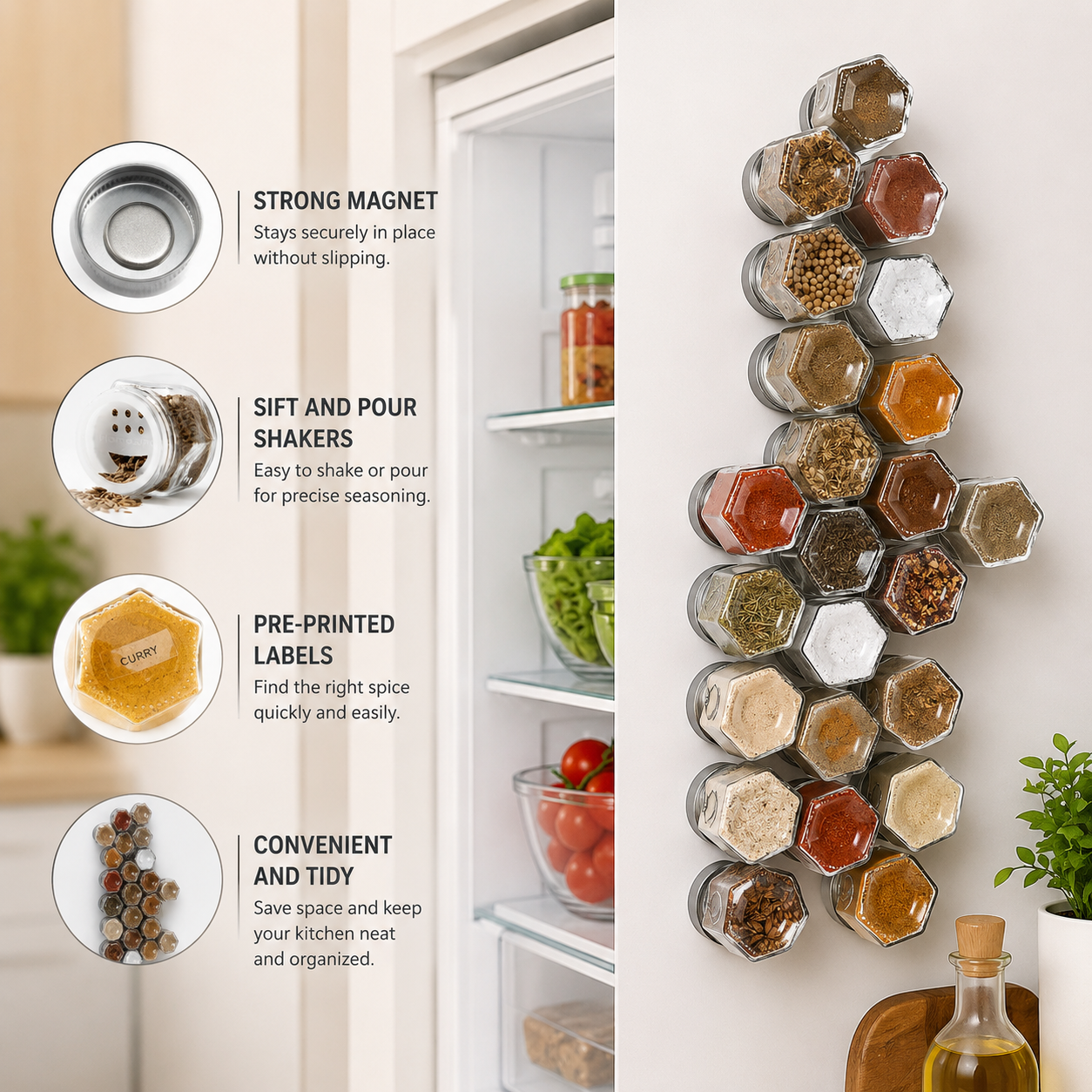 Magnetic Spice Jar Set (29 PCS)
