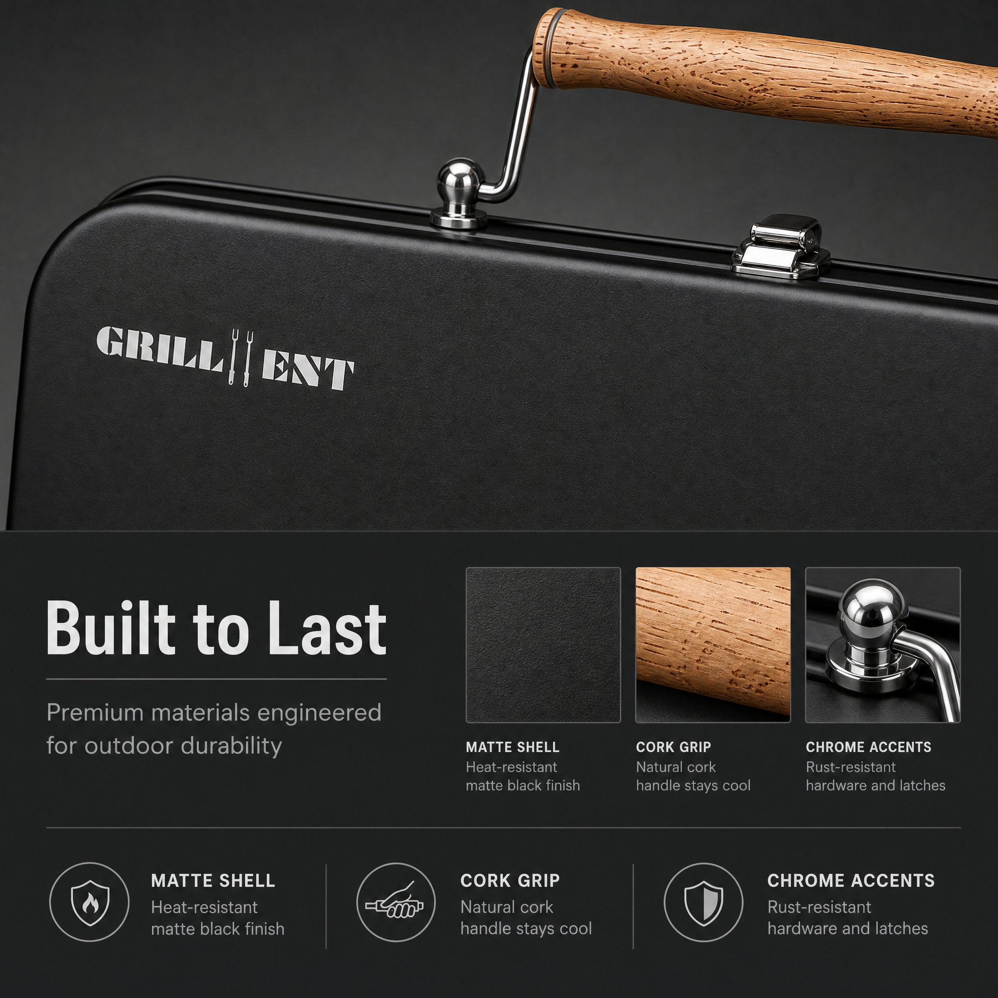 Grillent™ Travel Charcoal Grill